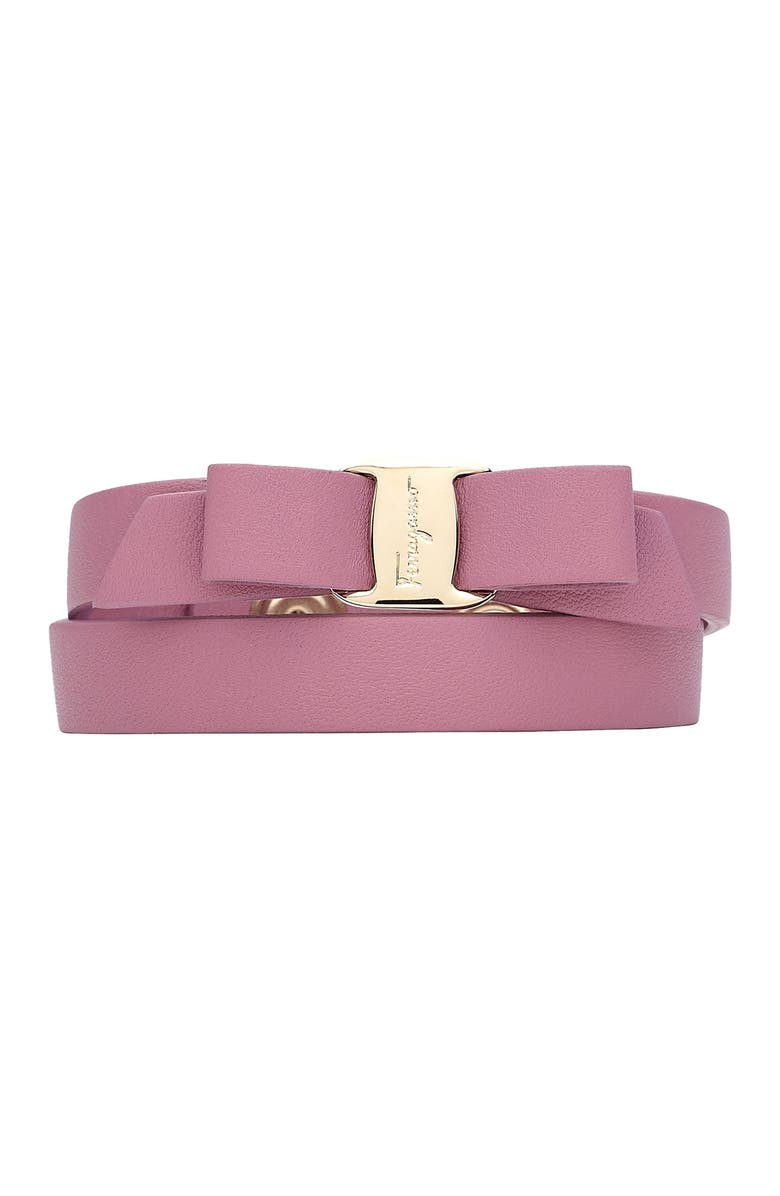 FERRAGAMO Salvatore Ferragamo Vara Leather Wrap Bracelet, Main, color,