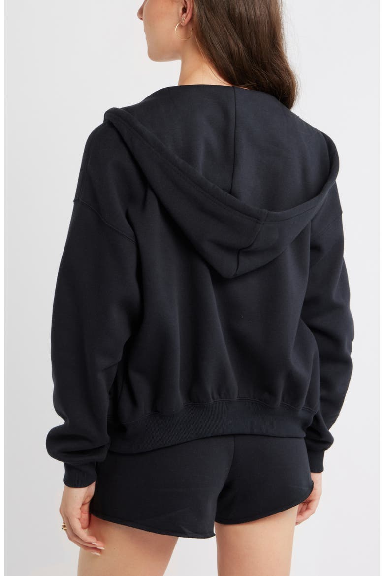 Bubble Zip Hoodie, Alternate, color, BLACK JET