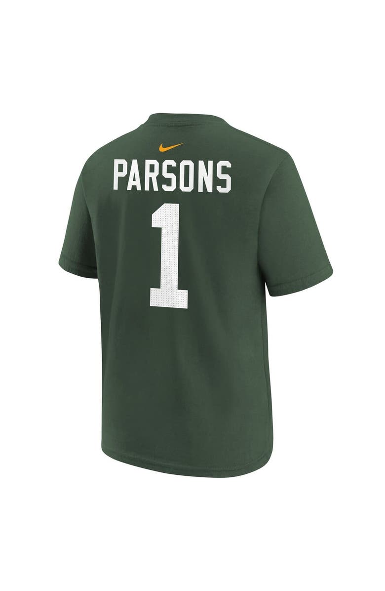 Nike Youth Nike Micah Parsons Green Green Bay Packers Player Name & Number T-Shirt, Alternate, color, Green