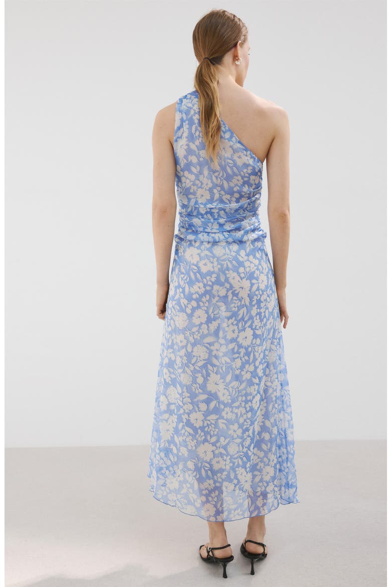 Asymmetric Floral Print Dress, Alternate, color, BLUE