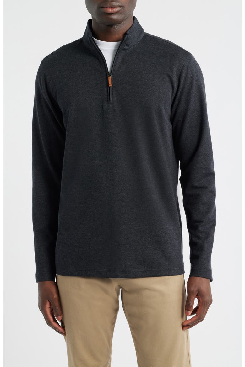 KPI Quarter Zip Pullover, Main, color, BLACK HEATHER