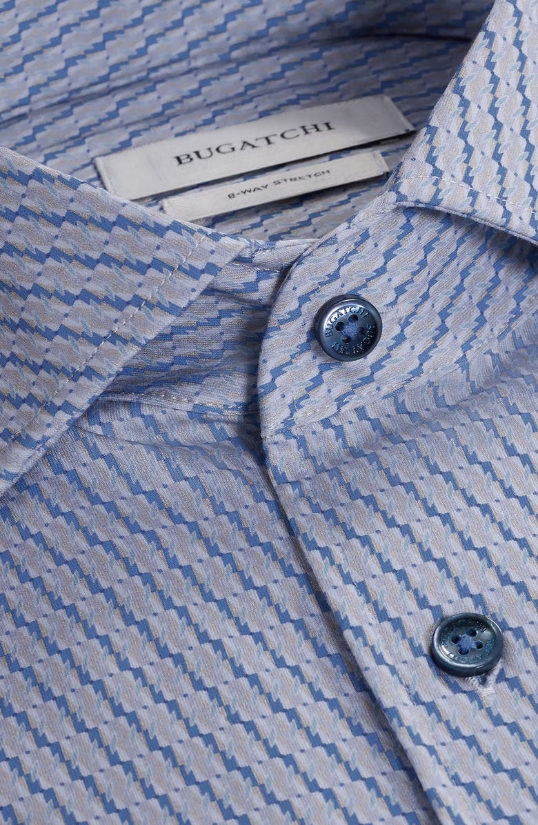 Bugatchi Devon OoohCotton<sup>®</sup> Geo Print Button-Up Shirt, Alternate, color, Air Blue