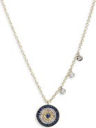 Meira T Diamond & Sapphire Evil Eye Pendant Necklace