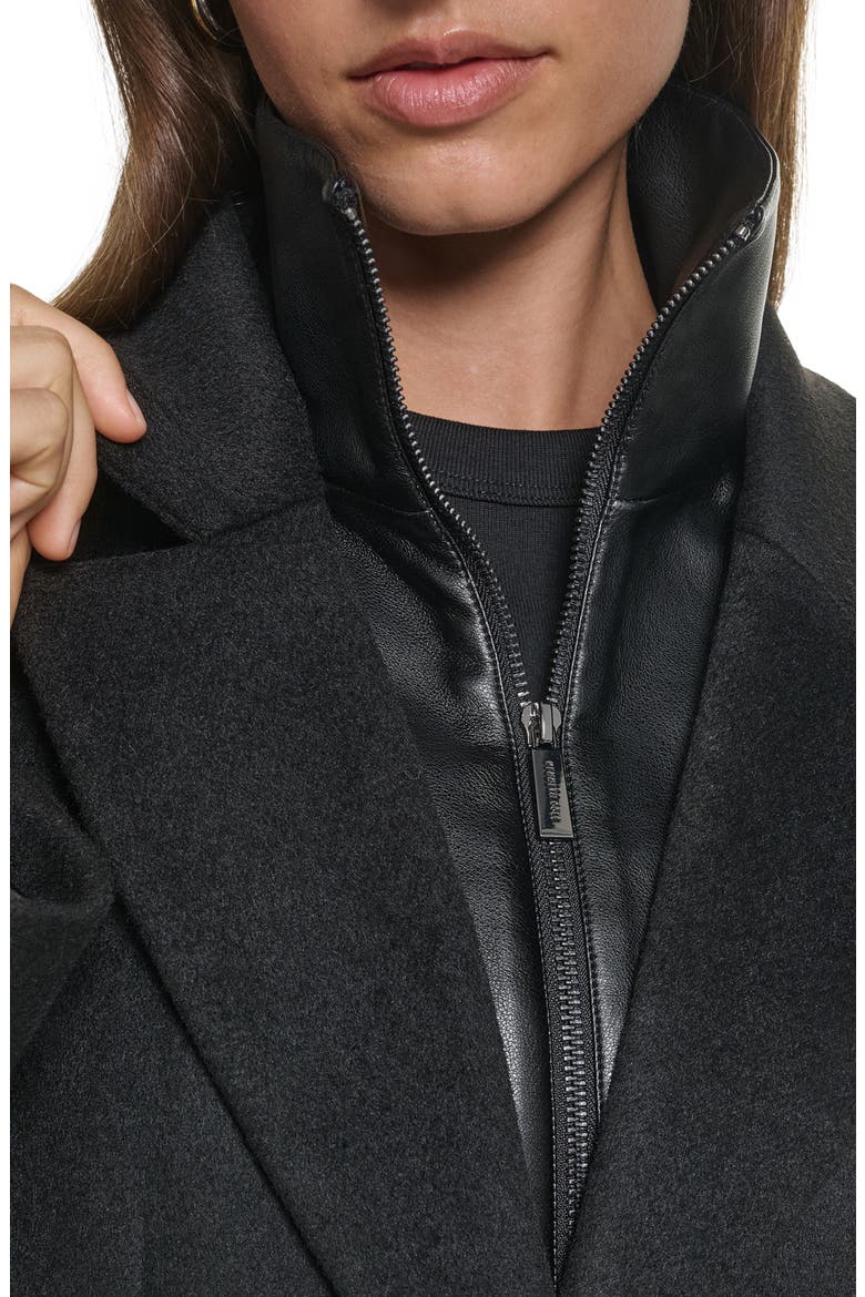 Wool Blend Coat with Removable Insert, Alternate, color, BLACK