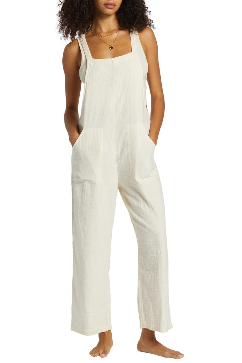 Pacific Time Cotton Gauze Jumpsuit, Main, color, WHITE CAP