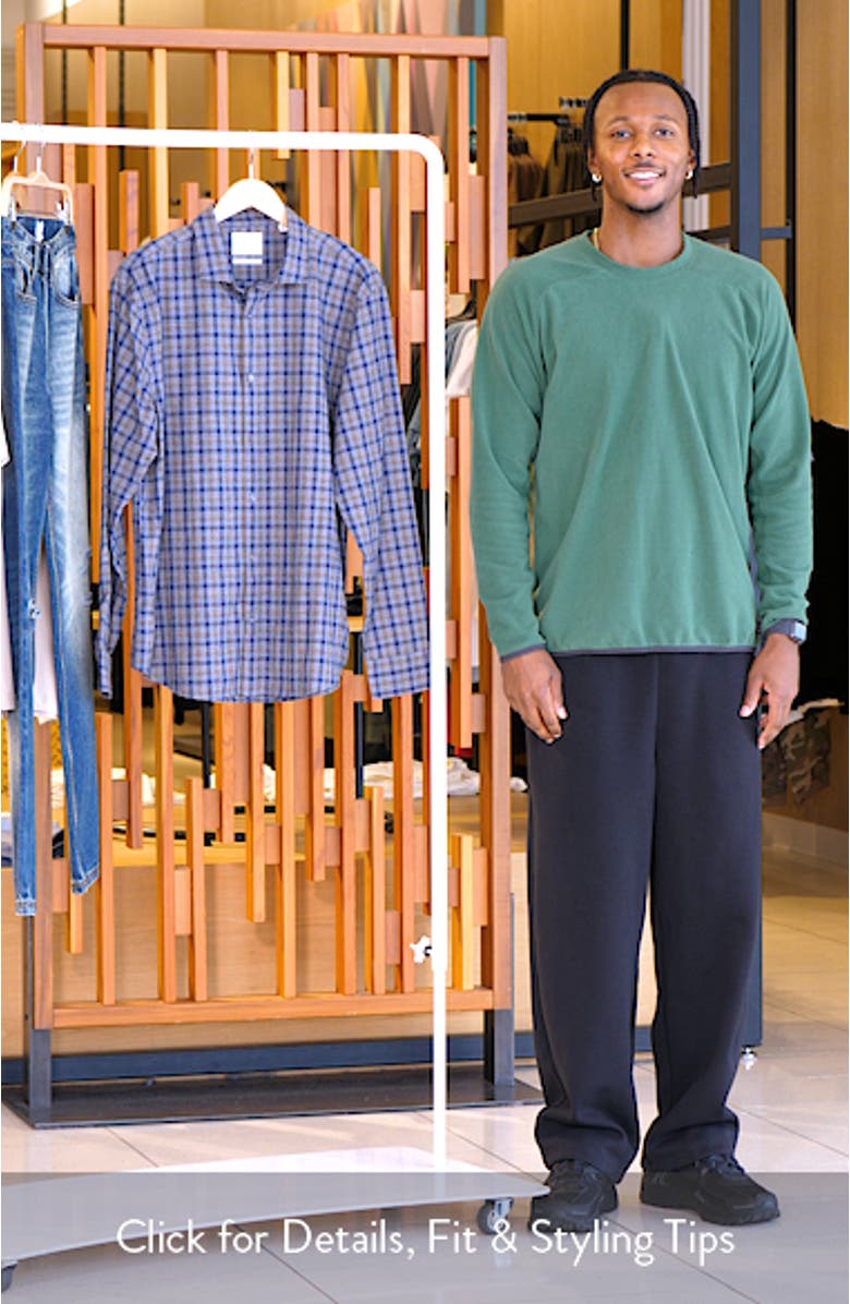 Mélange Plaid Cotton Button-Up Shirt, sales video thumbnail