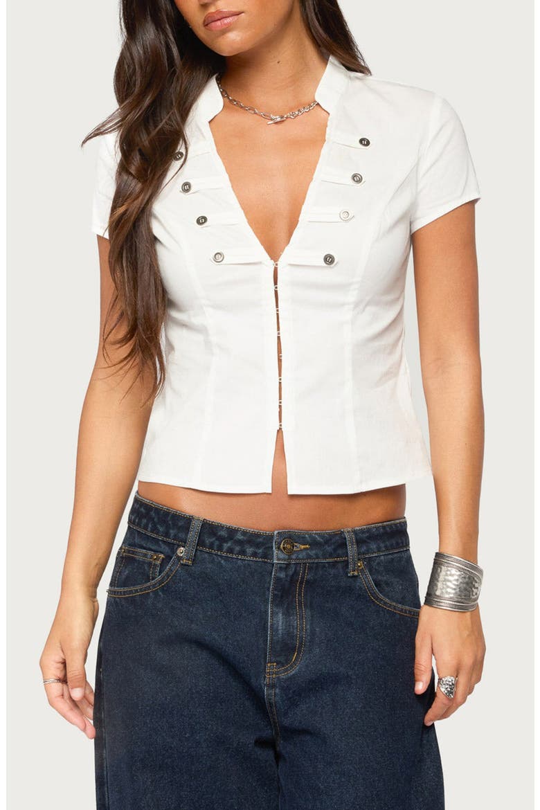 Yali Woven Napoleon Top, Main, color, WHITE