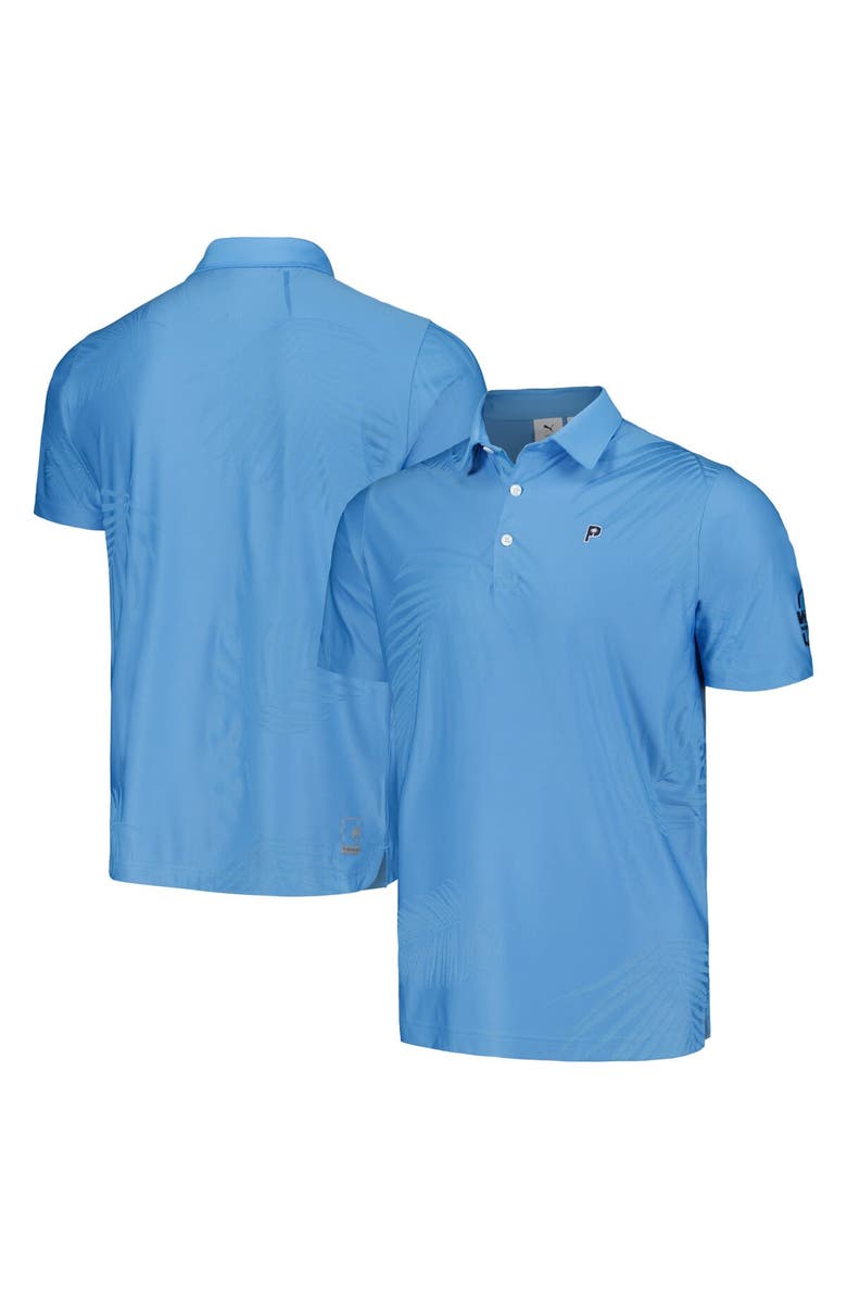 PUMA Men's Puma x PTC Blue WM Phoenix Open Jacquard MATTR Polo, Main, color, Blue