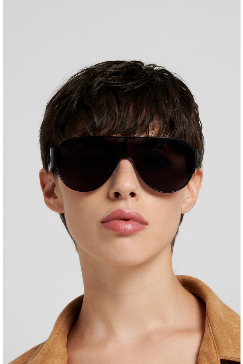99mm Oversize Shield Sunglasses, Alternate, color, BLACK/ GREY