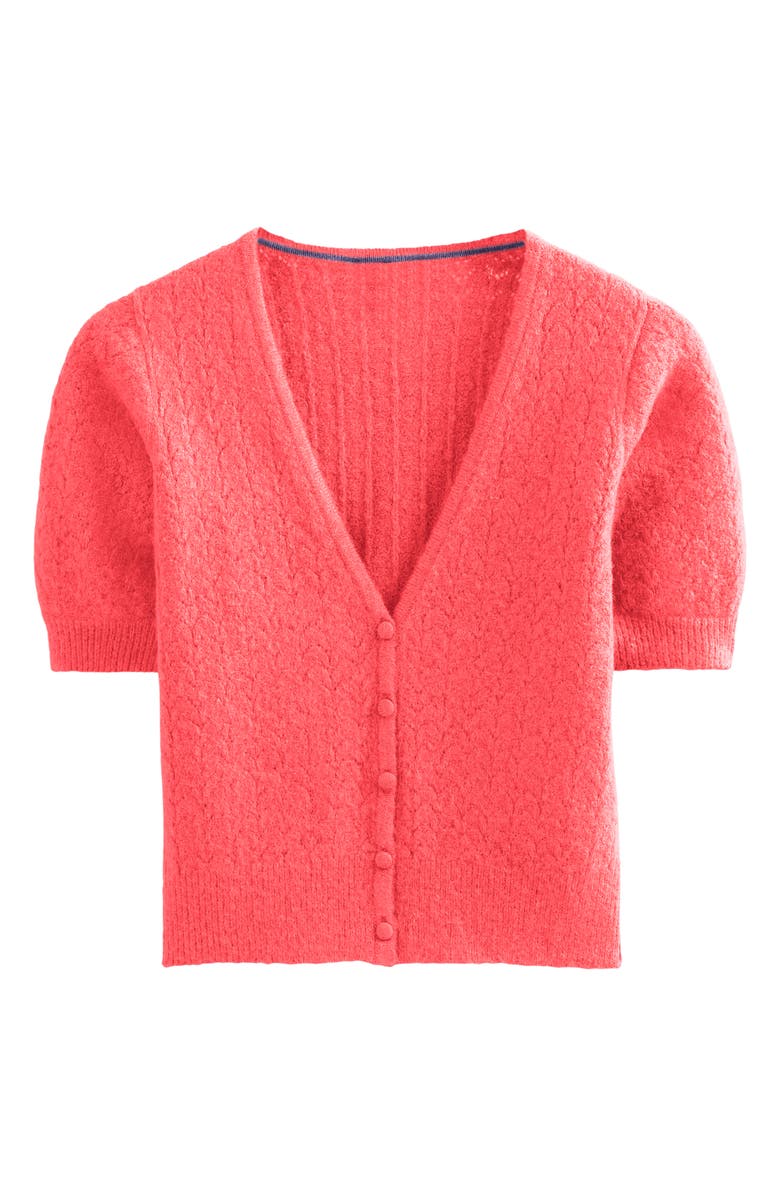 Boden Pointelle Short Sleeve Cardigan, Alternate, color,