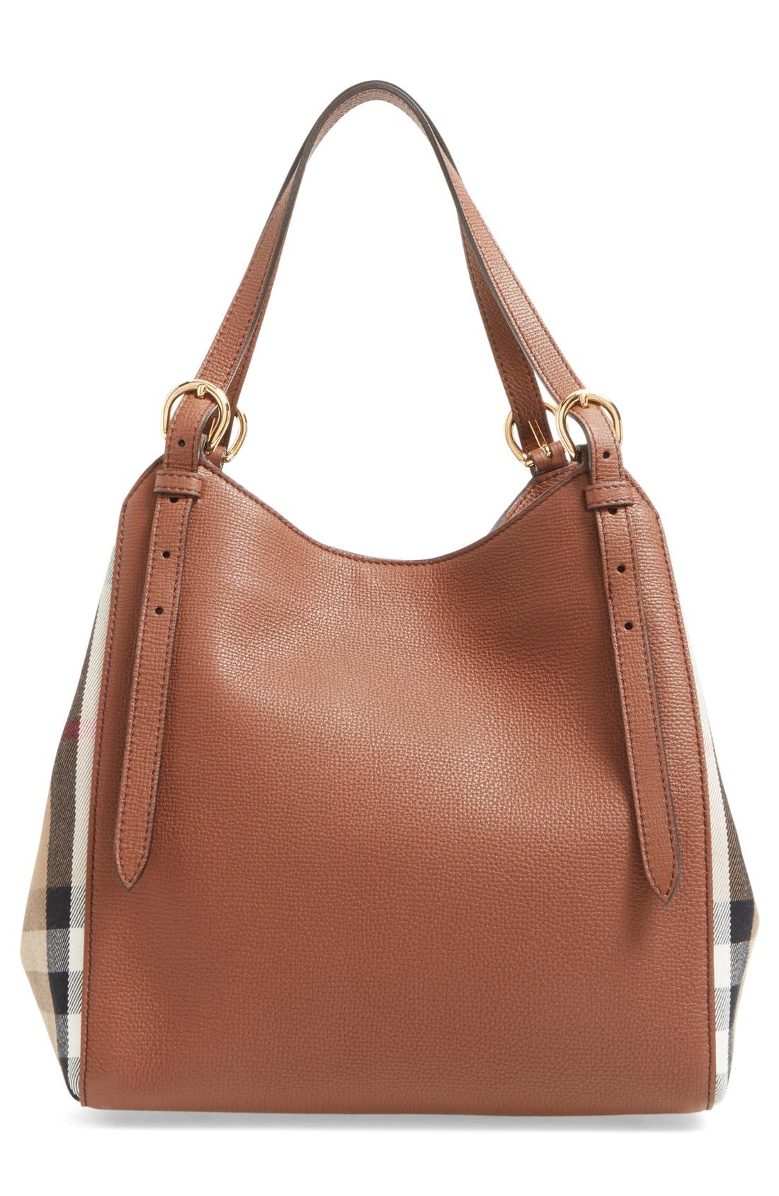 Burberry 'Canterbury' House Check & Leather Tote, Alternate, color, 