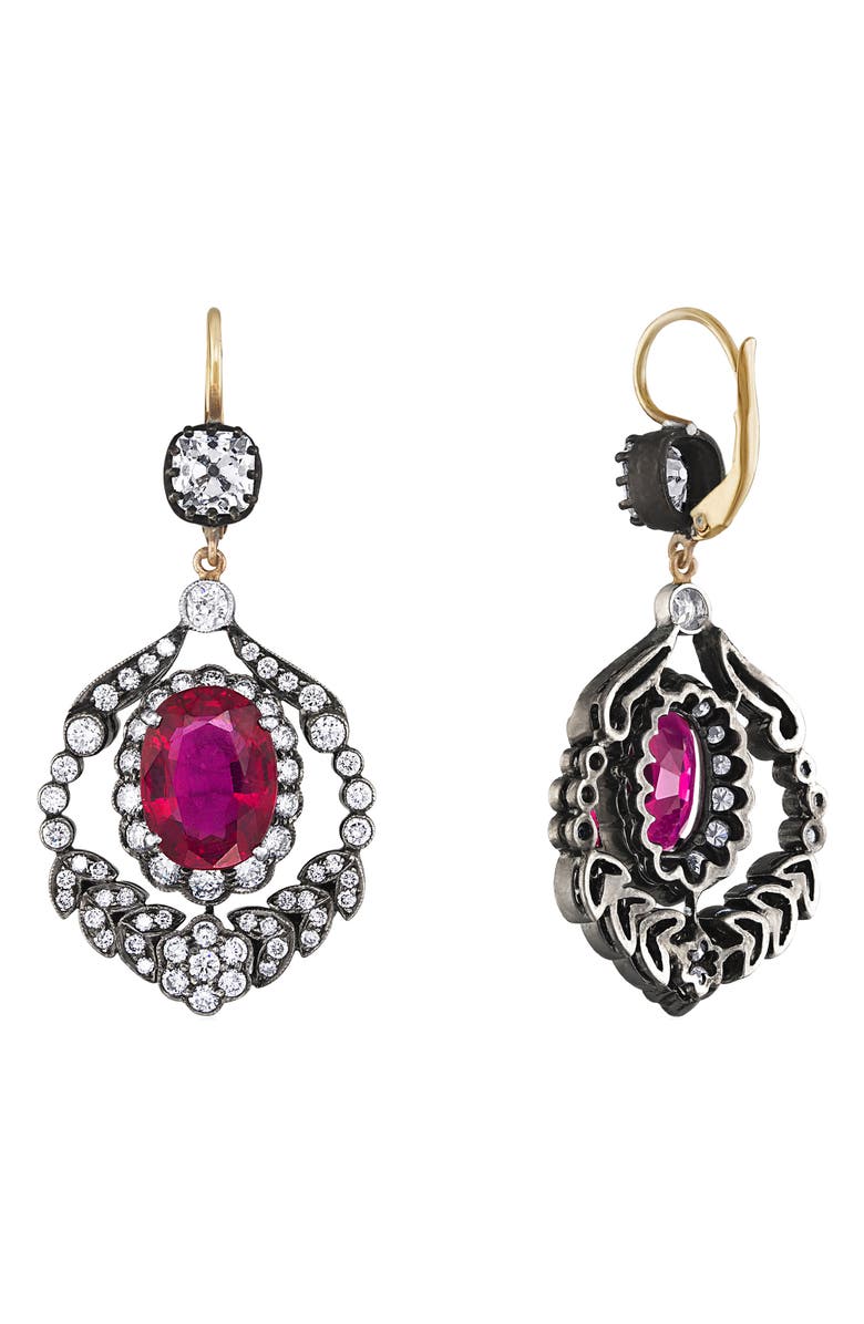 Mindi Mond Cherry Blossom Chandelier Drop Earrings, Main, color, Gold/ Silver/ Mixed Stones