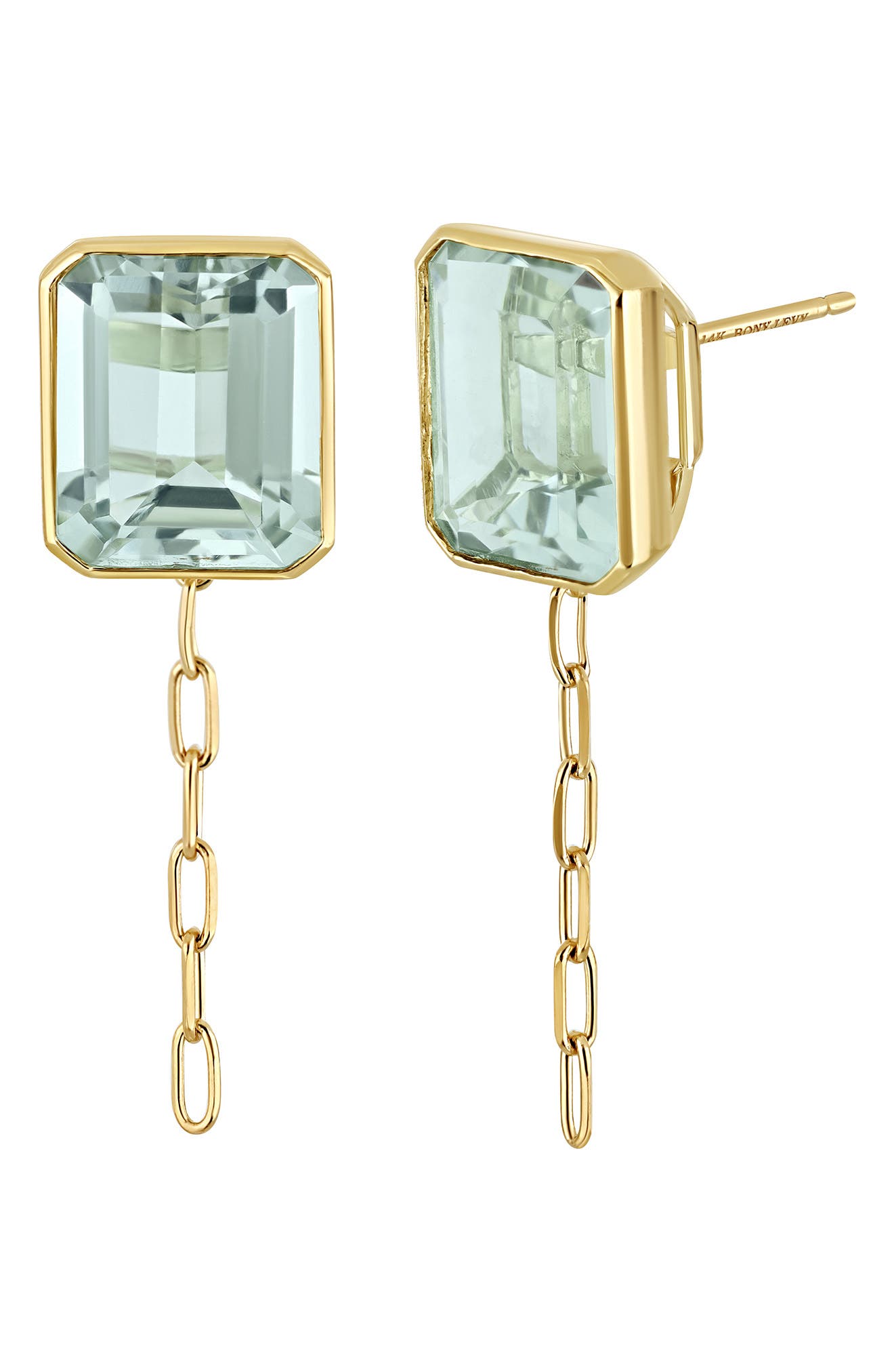 Bony Levy 14K Gold Prasiolite Earrings