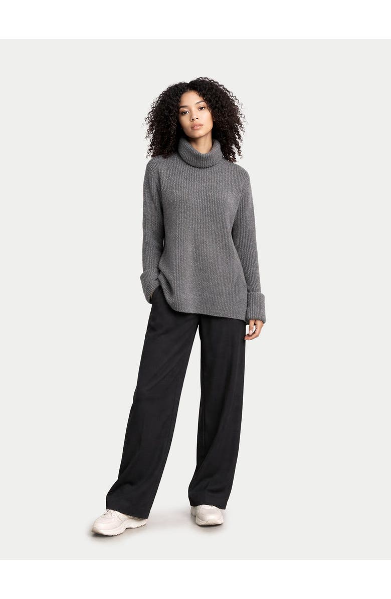 Gobi Cashmere Cashmere Sweater with Detachable Collar, Alternate, color, Steel Gray