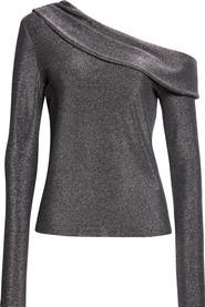 Ramy Brook Carrie Metallic One-Shoulder Top