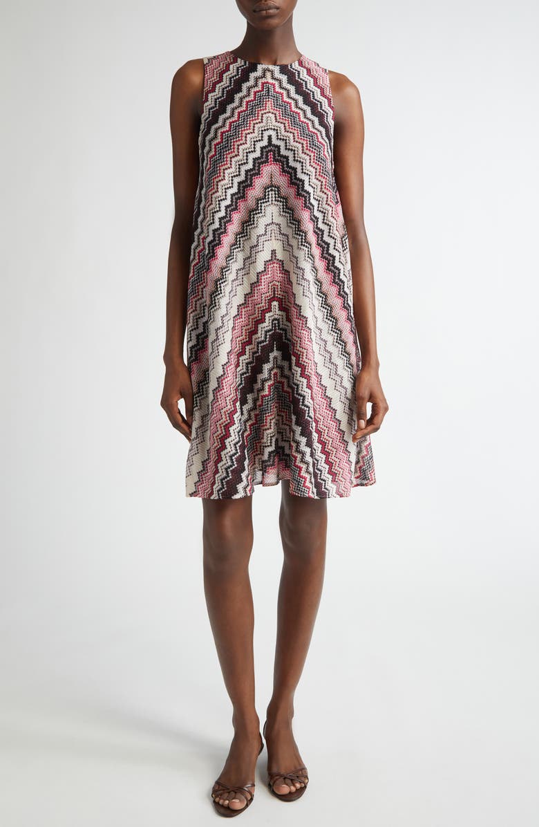 Missoni Zigzag Stripe Sleeveless A-Line Dress, Main, color, 