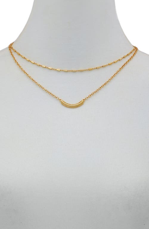 Vince Camuto Curved Bar Pendant Layered Necklace In Gold