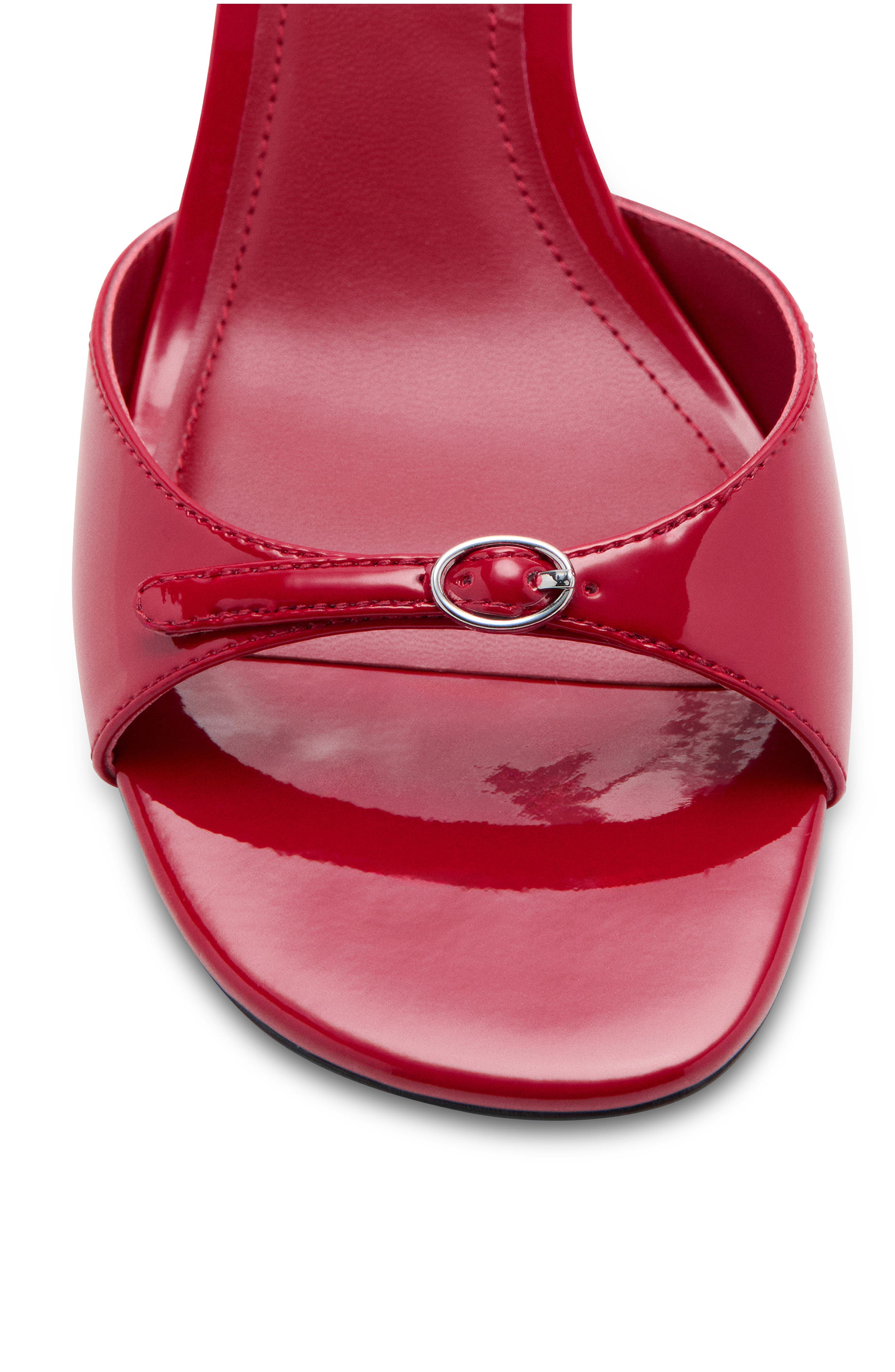 Faux Leather Kitten Heel Sandal, Alternate, color, RED