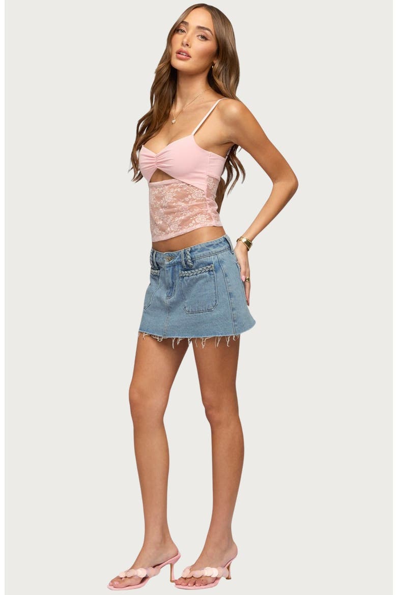 Damarie Sheer Lace Cutout Camisole, Alternate, color, LIGHT-PINK