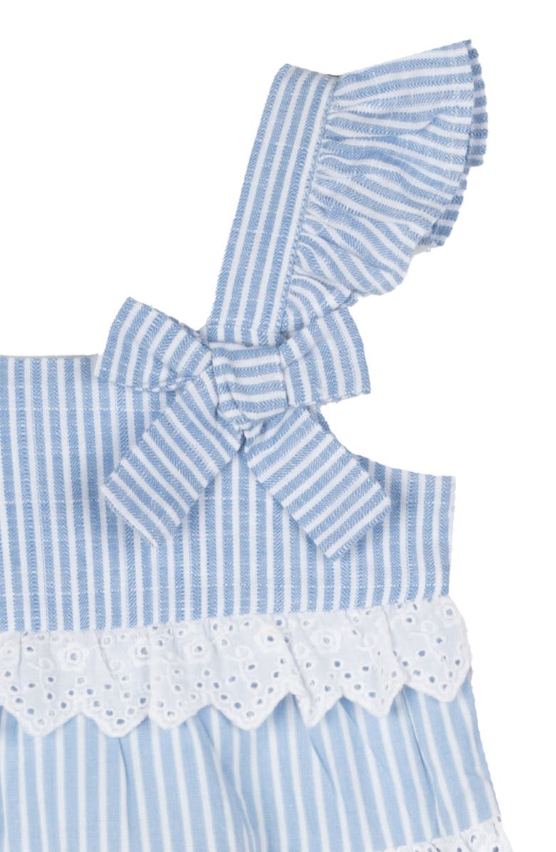 Rare Editions Stripe Tiered Dress & Bloomers Set, Alternate, color, Blue