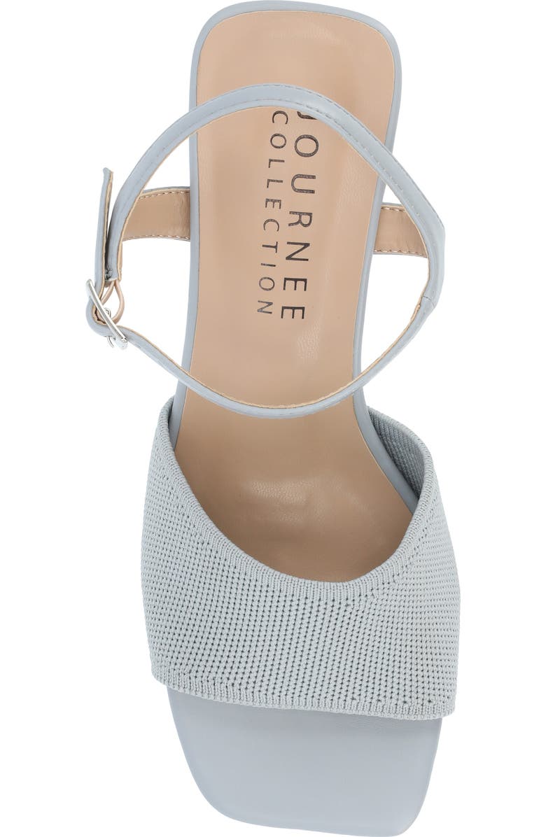 Journee Collection Evylinn Knit Block Heel Sandal, Alternate, color, Blue