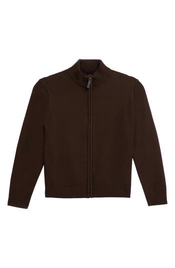 X-ray Xray Kids' Full Zip Cardigan Sweater In Brown