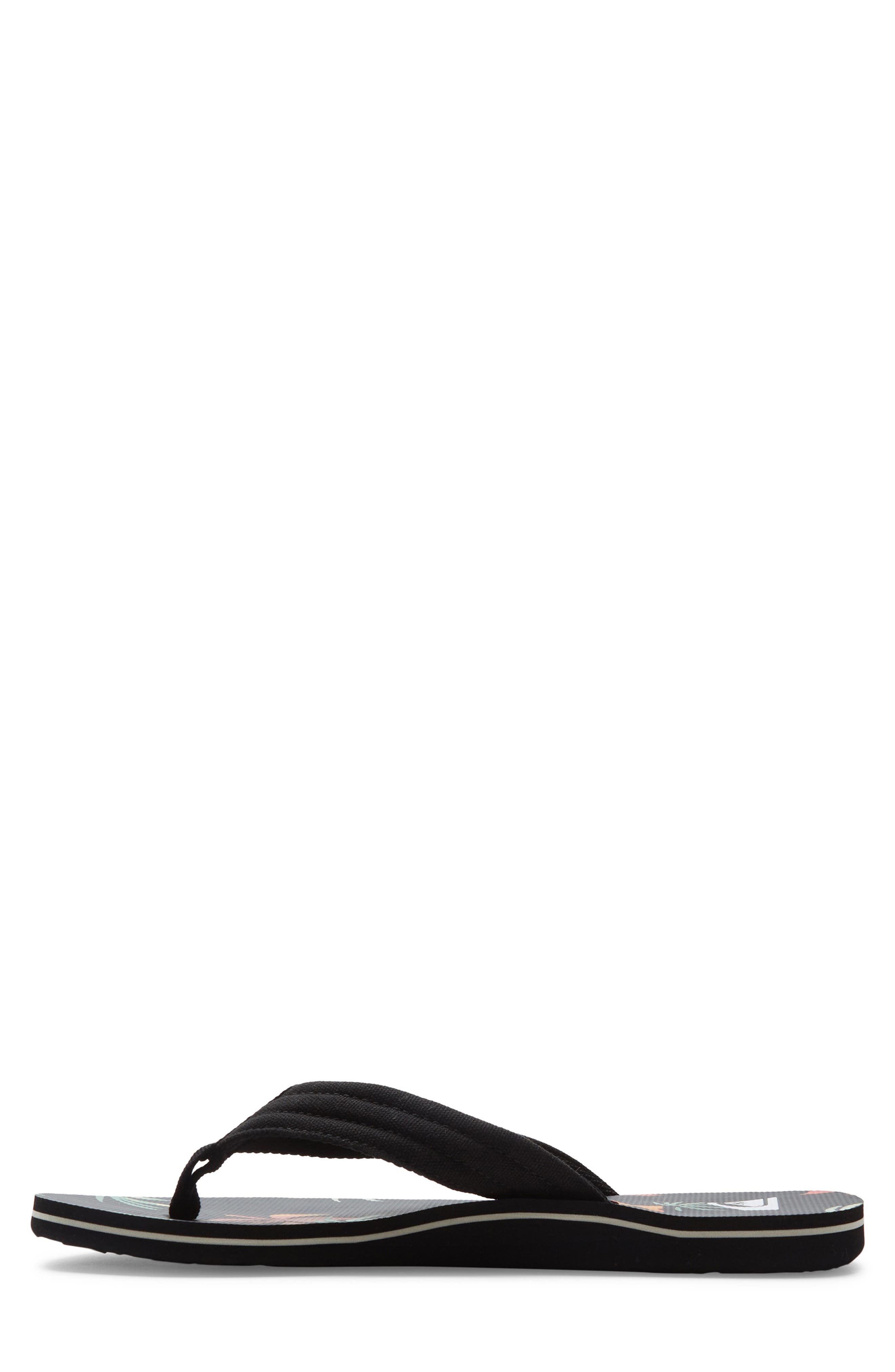 Quiksilver Molokai Layback II Flip Flop, Alternate, color, Black/ Orange/ Green