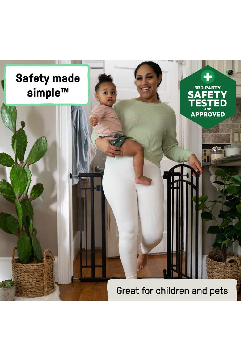 The Doorway 48W Series Pet and Baby Gate, Alternate, color, BLACK