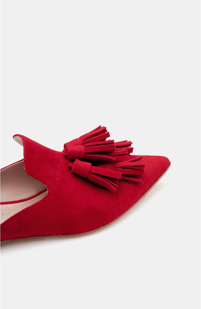 BELLS & BECKS Mirella Pointy Toe Tassel Mule, Alternate, color, Red