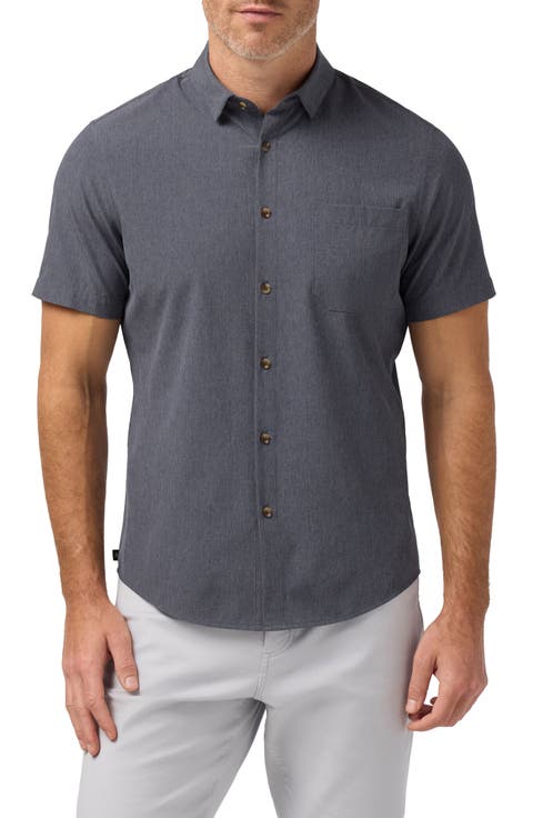Leeward Trim Fit Short Sleeve Performance Button-Up Shirt