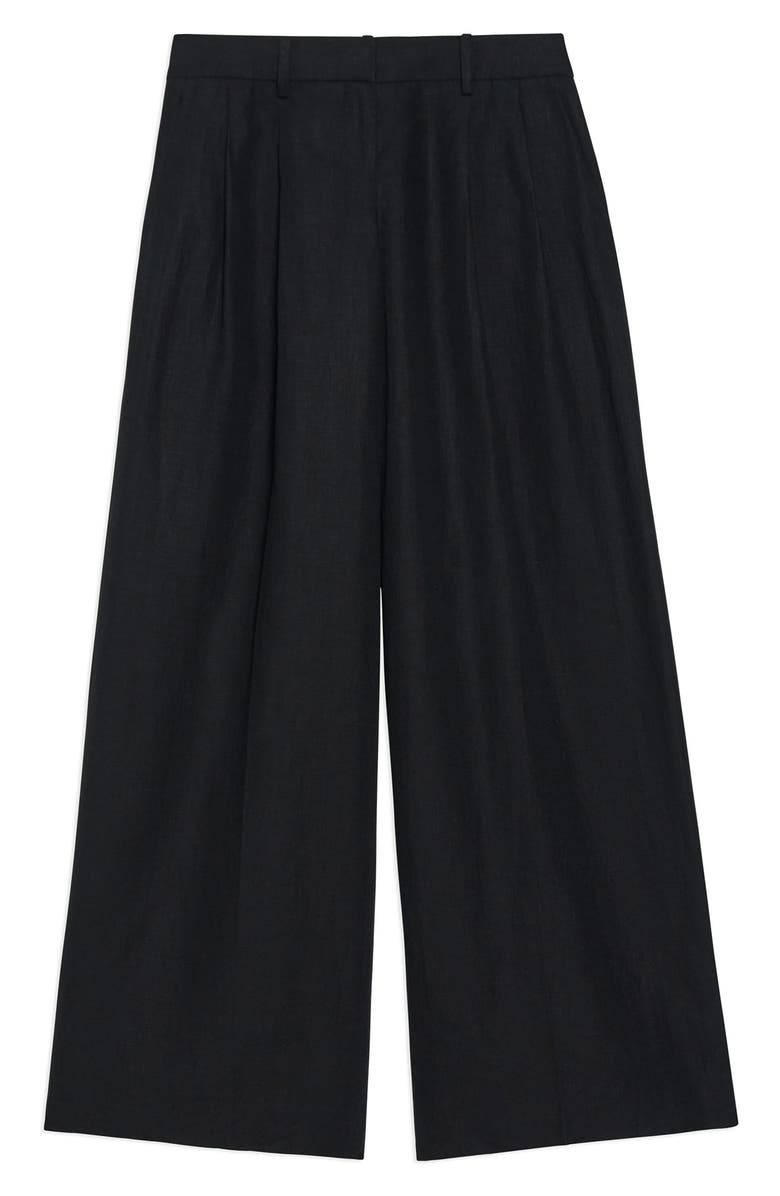 Theory Low Rise Wide Leg Linen Pants, Alternate, color, 
