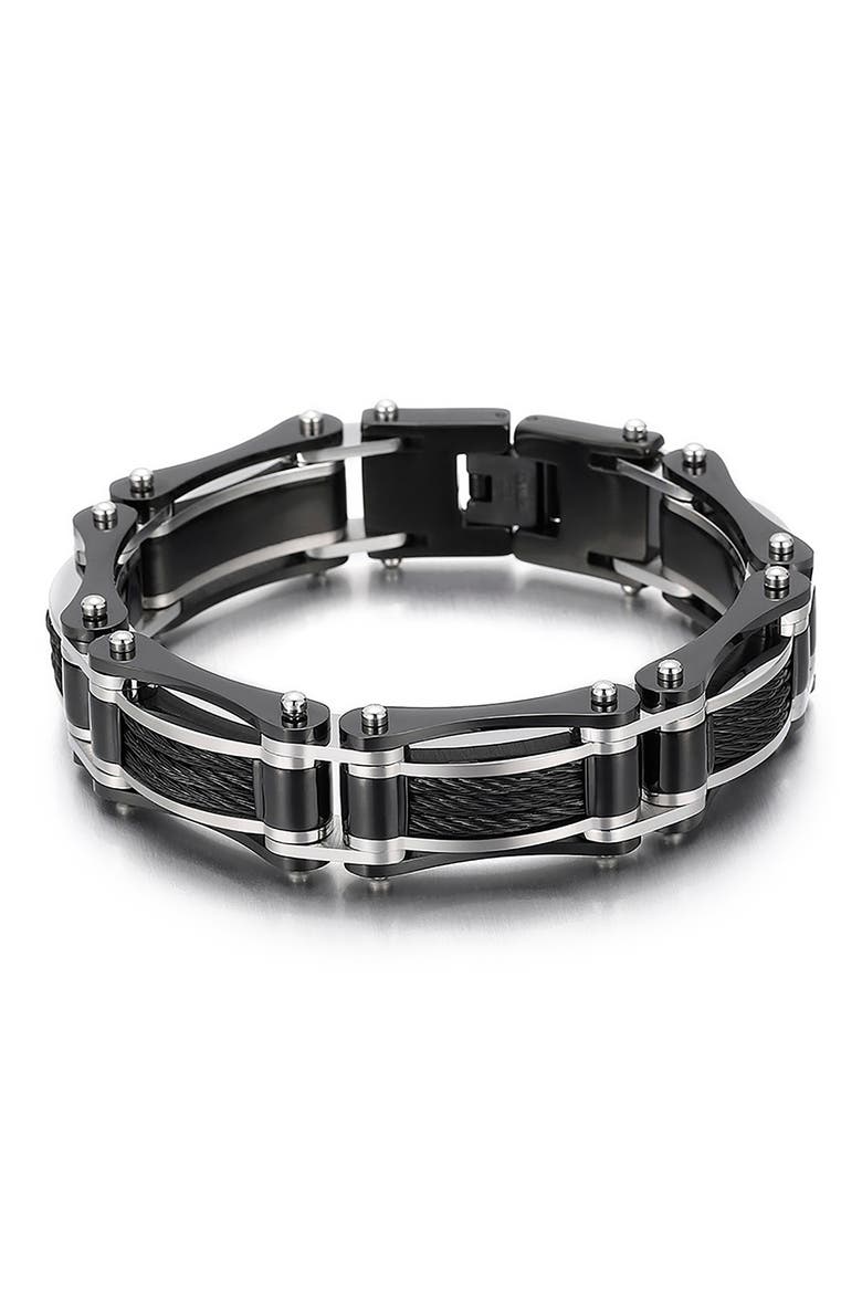 Levi Titanium Bracelet, Main, color, SILVER/BLACK