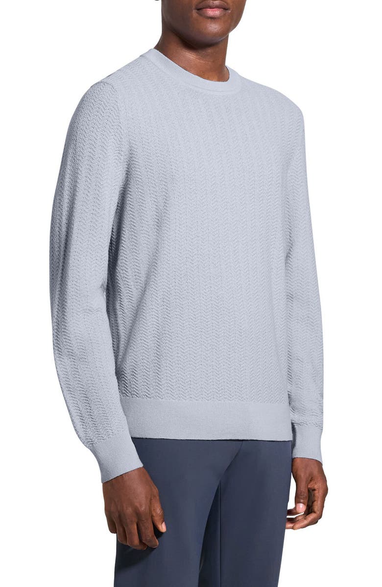 Theory Novo Merino Wool Blend Crewneck Sweater, Alternate, color, Ice