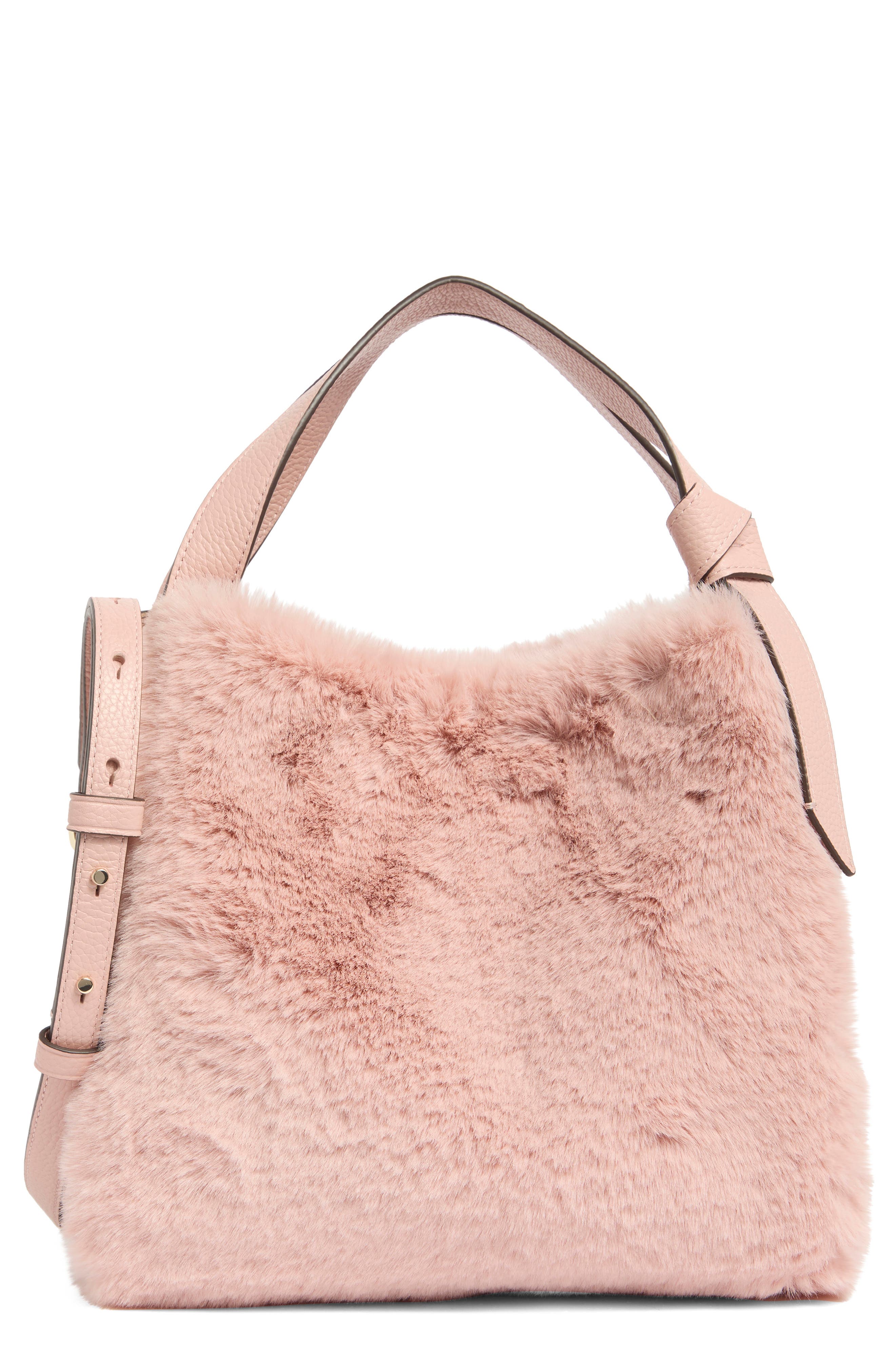 Kate Spade New York faux fur medium crossbody bag, Main, color, 