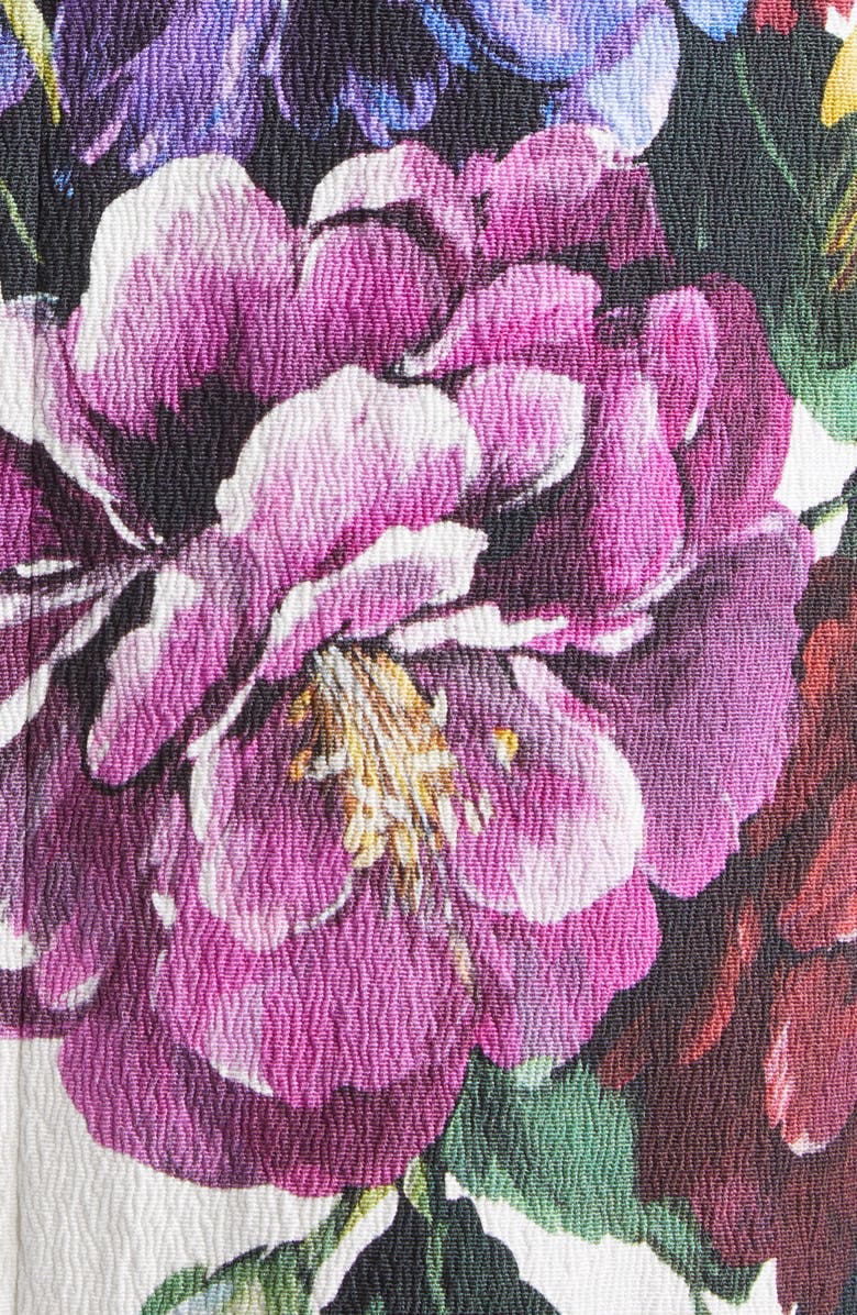 Dolce&Gabbana Floral Elbow Sleeve Sheath Dress, Alternate, color, Ha5pc B.fiori Cret. F.bco