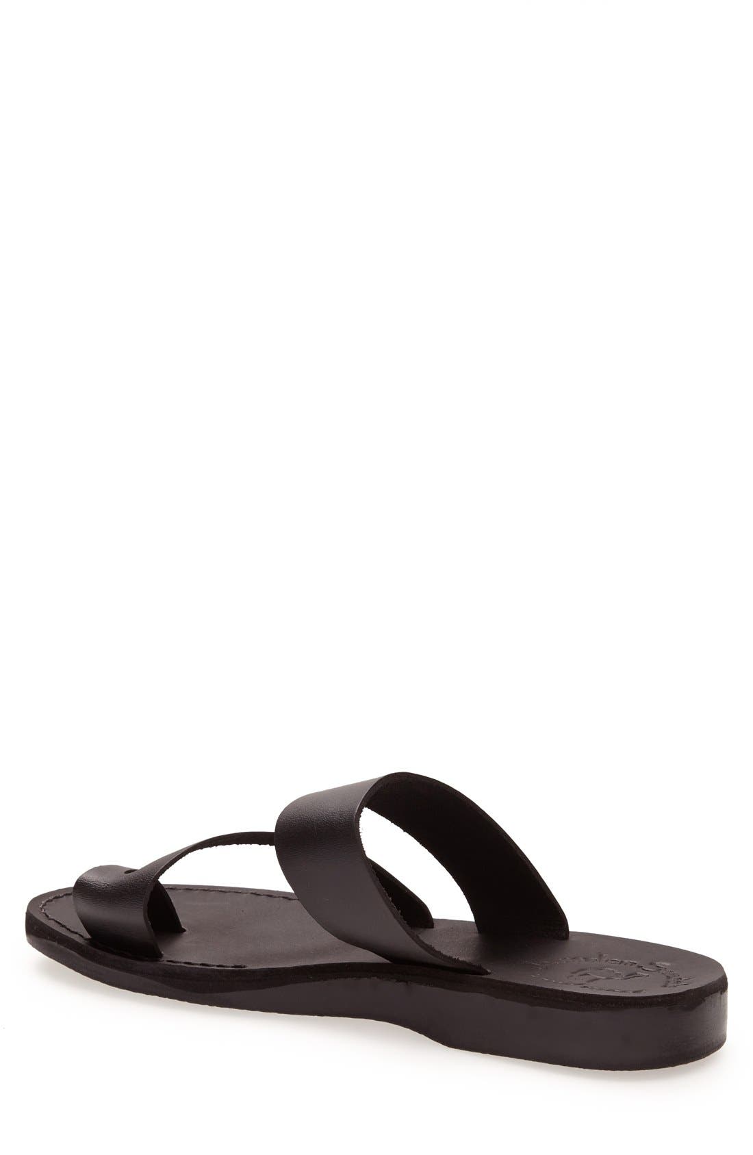 'Zohar' Leather Sandal, Alternate, color, BLACK