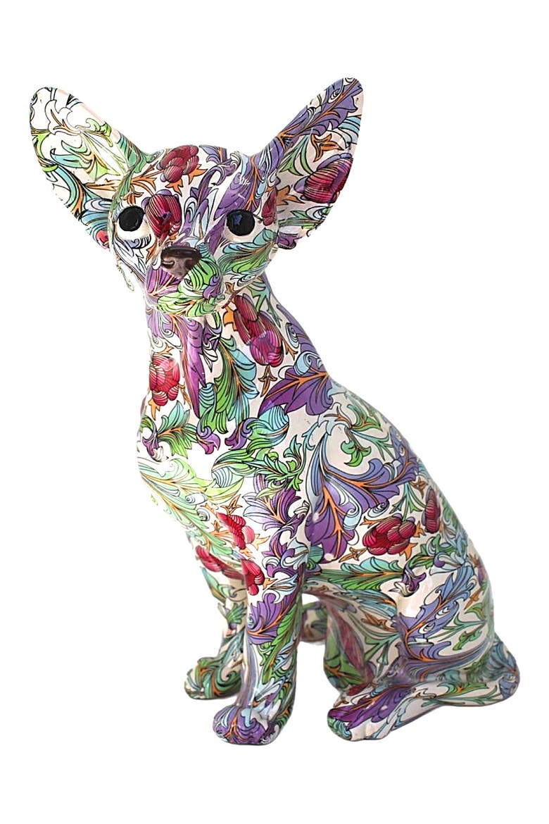 10-Inch Retro Flower Chihuahua Statue, Main, color, CHIHUAHUA