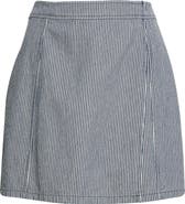 ATM Anthony Thomas Melillo Ticking Stripe Wrap Miniskirt