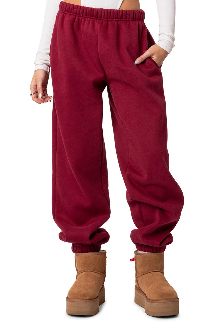 Clark Oversize Sweatpants, Main, color, BURGUNDY