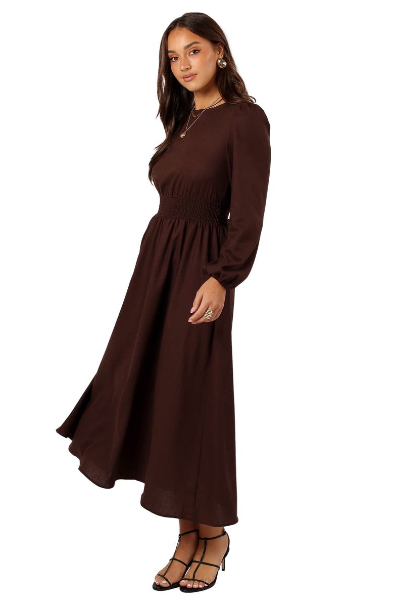 Petal & Pup Roman Long Sleeve Maxi Dress, Alternate, color, Brown