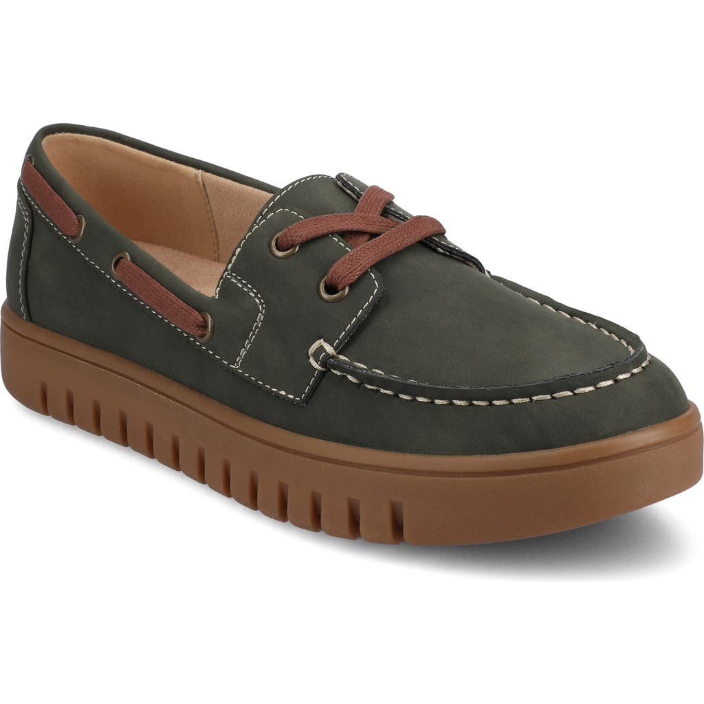 Journee Collection Marion Boat Shoe In Green