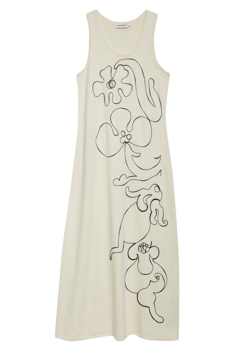 Helmi Baluns Embroidered Cotton Dress, Alternate, color, WHITE DARK GREY