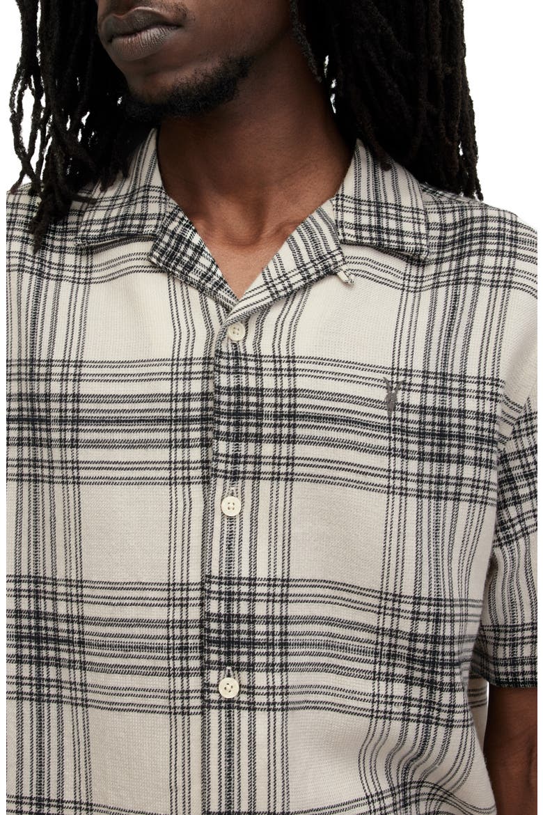 Padres Plaid Camp Shirt, Alternate, color, JET BLACK