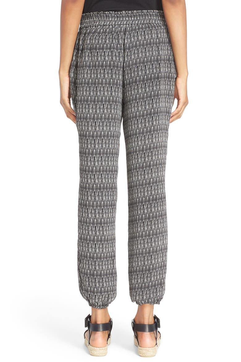 'Jourdanna' Print Silk Pants, Alternate, color, CAVIAR