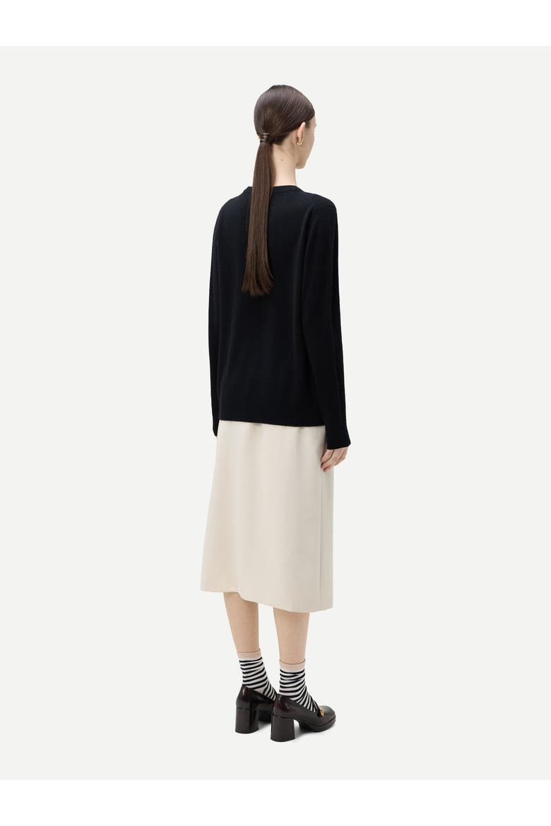 Essential Cashmere Crewneck Cardigan, Alternate, color, black