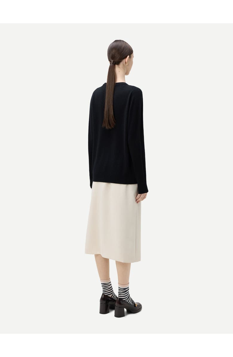 Gobi Cashmere Essential Cashmere Crewneck Cardigan, Alternate, color, Black