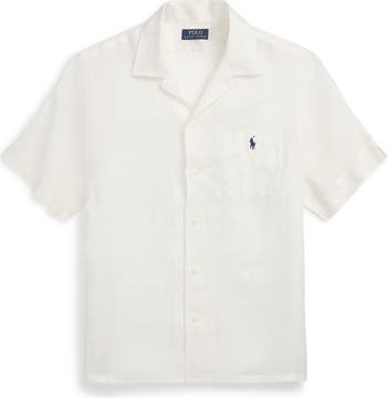 Polo Ralph Lauren Classic Fit Off White Linen Camp Shirt