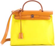 Pre-Owned Hermes Herbag Zip Berline Vache Canvas and Leather 31