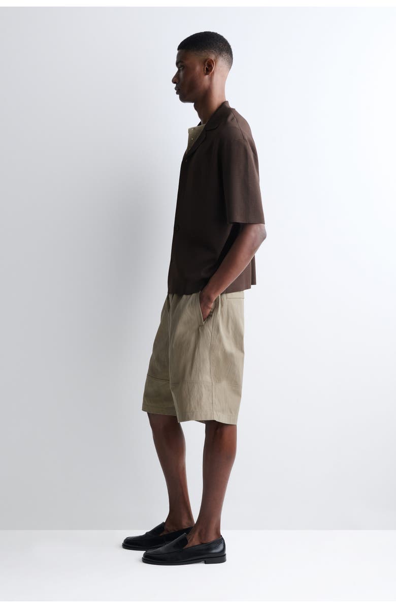 COS Cotton Elasticated Knee-Length Shorts, Alternate, color, Beige