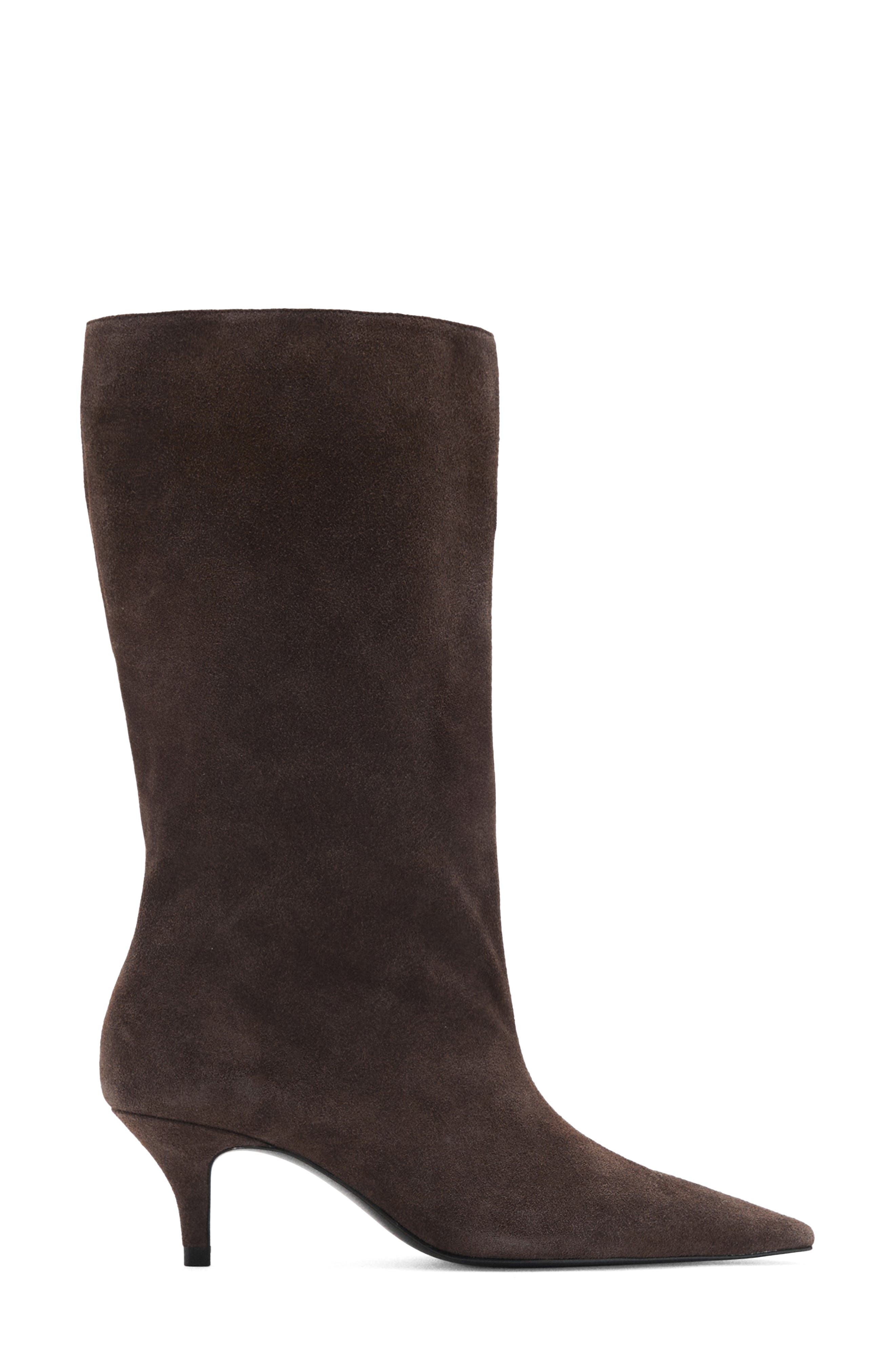 MANGO Pointed Toe Boot, Main, color, Chocolate